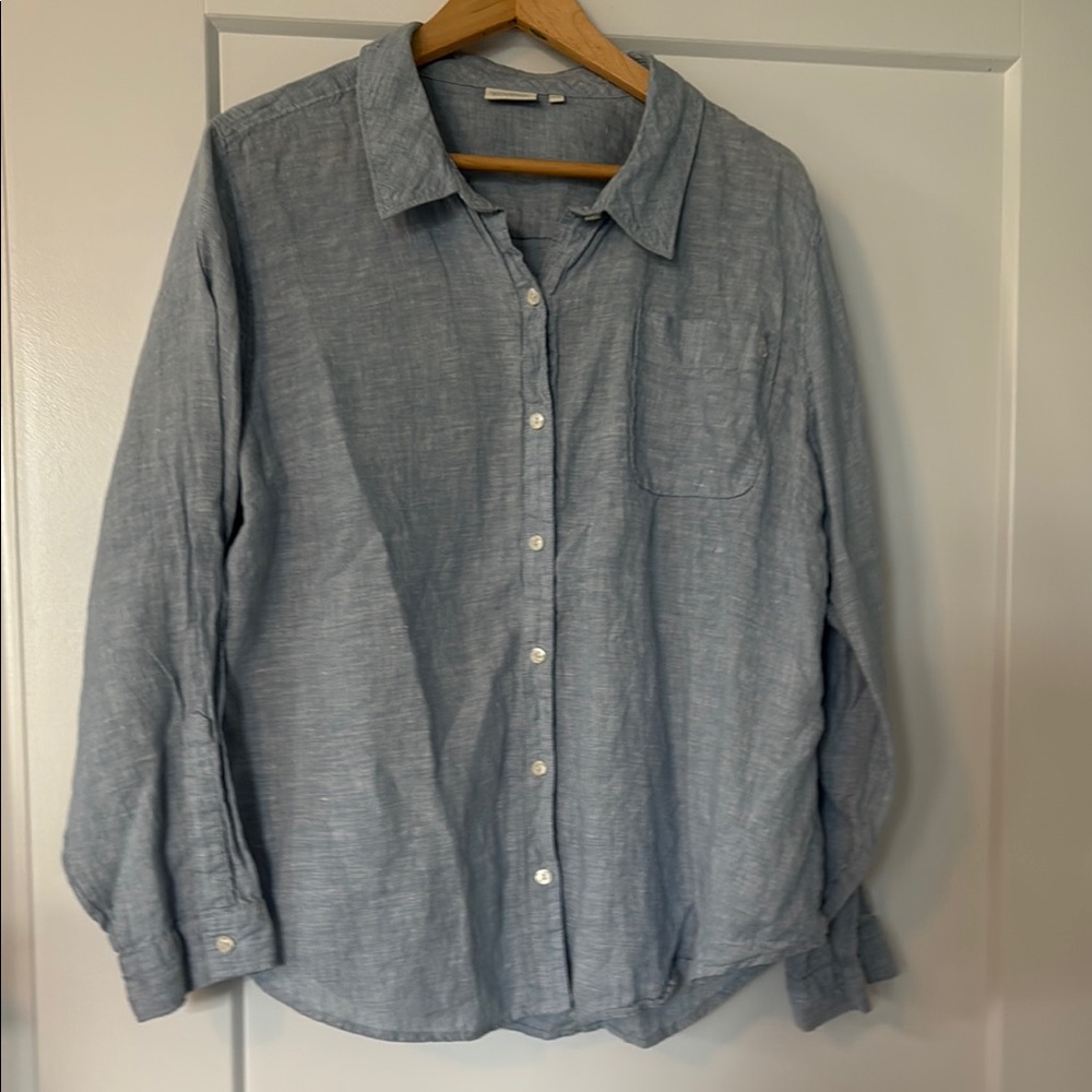 Spartina 449 Blue Button Down Shirt Relaxed Fit
